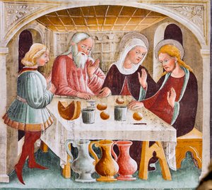 Nozze di Cana (dettaglio) da Giacomo Borlone de Buschis