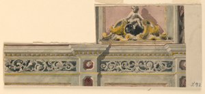 Disegno, progetto di una porta dipinta, 1850-75