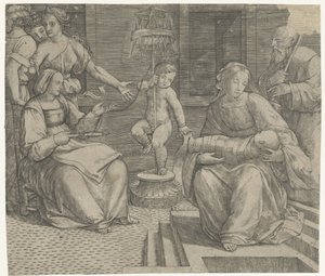 Sacra Famiglia con Elisabetta e Giovanni Battista da Giacomo Francia