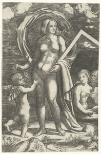 Venere con compasso, Cupido e coppia innamorata da Giacomo Francia