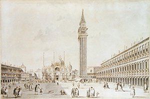 Veduta di Piazza San Marco verso la Basilica e il Campanile da Giacomo Guardi
