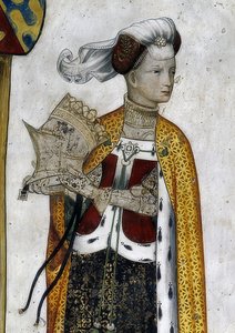 Rappresentazione dei marchesi di Saluzzo e delle loro consorti come eroi e eroine storiche e mitologiche, (dettaglio) da Giacomo Jaquerio