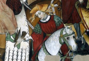 La fontana della giovinezza (dettaglio: un falconiere con il suo uccello)