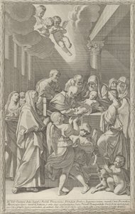 La circoncisione di Cristo, un gruppo di uomini, donne e angeli lo circondano, 1687-1717
