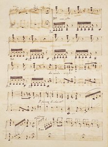 Pagina manoscritta della partitura di 