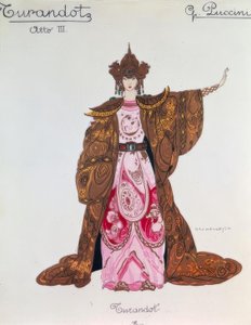 Figurina di Turandot nel 3° atto da Giacomo Puccini