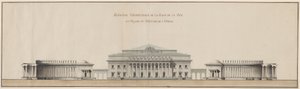 Elevazione geometrica della Piazza della Pace e facciata del Teatro dell