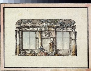 Progetto per la decorazione di una sala con due finestre da Giacomo Quarenghi