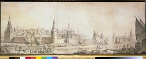 Vista panoramica del Cremlino di Mosca alla fine del XVIII secolo