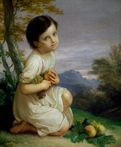 Ritratto di Lena Presti con frutta da Giacomo Trecourt