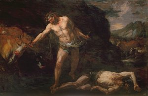 Ercole Uccide il Gigante Caco e Ruba il Bestiame di Gerione da Giambattista Langetti