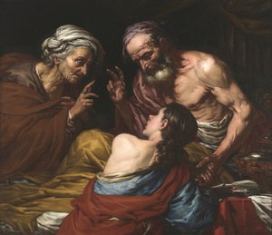 Isacco benedice Giacobbe da Giambattista Langetti