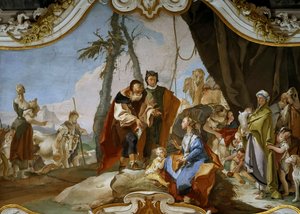 Rachele nasconde i terafim al padre Labano, ca 1728 da Giambattista Tiepolo