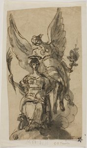 Donna seduta incoronata da un angelo da Giambattista Tiepolo