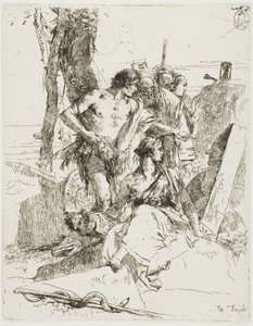La scoperta della tomba di Punchinello, da Scherzi da Giambattista Tiepolo