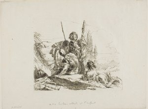 Tre soldati e un ragazzo, da Capricci da Giambattista Tiepolo