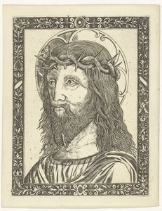 Testa di Cristo con corona di spine in cornice