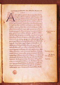 Apografo di Marco Tullio Cicerone da Gian Francesco Poggio Bracciolini