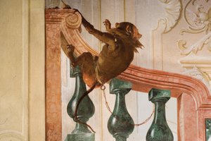 Dettaglio di scimmia, dalla stanza delle scene di carnevale nella Foresteria da Giovanni Domenico Tiepolo