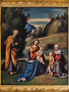 Sacra Famiglia con santi, San Giovanni Battista bambino e Sant