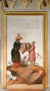 Due figure con un vaso, dalla stanza cinese nella Foresteria da Giovanni Domenico Tiepolo