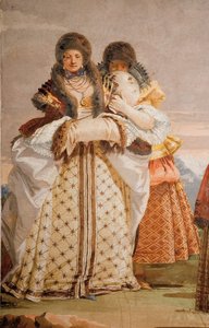 Dettaglio da La Passeggiata Invernale, dalla Stanza del Padiglione Gotico, nella Foresteria, 1757 da Giovanni Domenico Tiepolo
