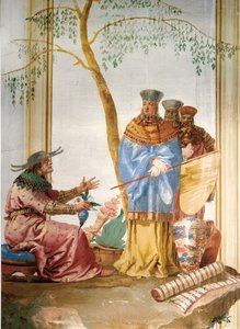 Dettaglio dal affresco nella Stanza Cinese, nella Foresteria, 1757 da Giovanni Domenico Tiepolo