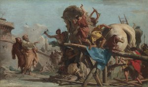 La Costruzione del Cavallo di Troia, ca 1760 da Giovanni Domenico Tiepolo