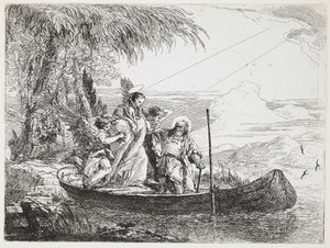 La Sacra Famiglia entra nella barca dalla Fuga in Egitto, 1750-1753 da Giovanni Domenico Tiepolo