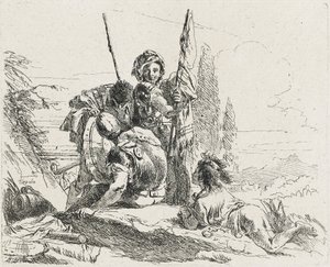 Tre Soldati e un Ragazzo, 1749 da Giovanni Domenico Tiepolo