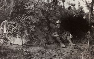 Album "Immagini di Guerra II": soldati italiani in Val Chiusone a Podsenica, 09/1917 (foto b/n)