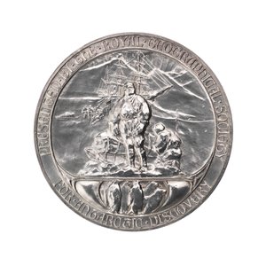 Medaglia della Royal Geographical society: Spedizione antartica di Scott 1902-1904, c.1904 (argento) da Gilbert Bayes
