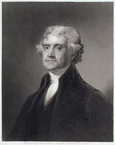 Ritratto di Thomas Jefferson, inciso da Henry Bryan Hall (1808-84)