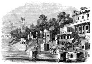La moglie preferita di Afzul Khan che si prepara al suttee, 1847 da Giles