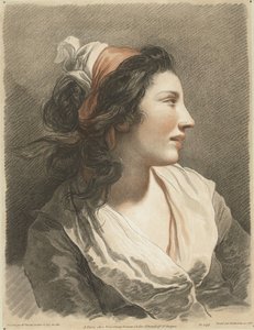 Busto di giovane donna con fazzoletto
