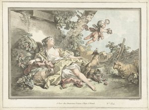 Pastorella con Amore in fuga da Gilles Antoine Demarteau