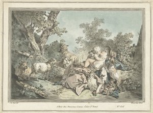 Pastorella abbracciata da Amore da Gilles Antoine Demarteau