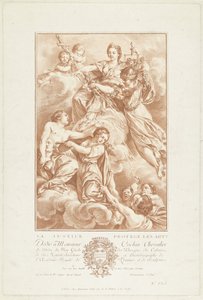Allegoria con Giustizia come protettrice delle arti La Justice protege les arts (titolo sull