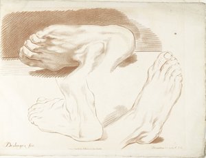 Studio di tre piedi (Quatrième Livre de Principes du Dessein au Crayon) da Gilles Demarteau