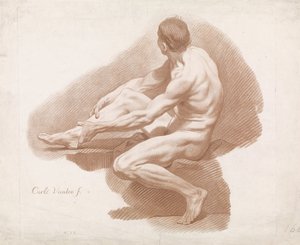 Nudo maschile seduto da Gilles Demarteau