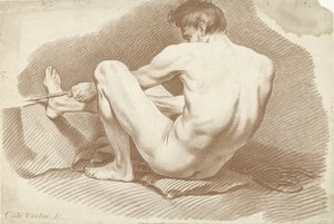Nudo maschile seduto con corda da Gilles Demarteau