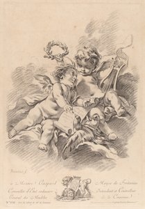 Allegoria della musica con due cherubini e colombe (100) da Gilles Demarteau the Elder after François Boucher
