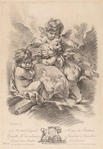 Allegoria della pittura con tre cherubini da Gilles Demarteau the Elder after François Boucher