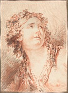 Testa di una giovane donna da Gilles Demarteau, the Elder after Jean Baptiste Le Prince