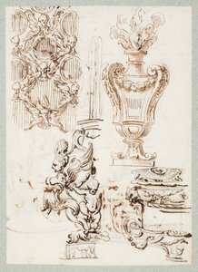 Uno Schermo Forato, Urna, una Fontana e Due Bacini da Gilles Marie Oppenord