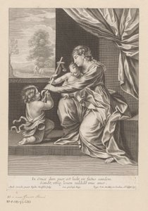 Maria con bambino e Giovanni Battista che porge una croce da Gilles Rousselet