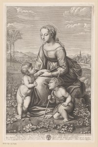 Maria con bambino e Giovanni Battista in paesaggio pastorale da Gilles Rousselet