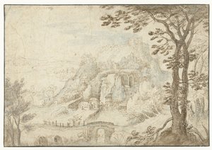 Paesaggio montano con un fiume