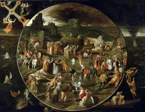 Il carro di fieno, allegoria della vanità del mondo da Gillis (workshop of) Mostaert