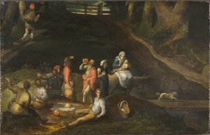 Paesaggio con la Sacra Famiglia da Gillis Mostaert